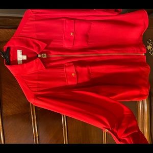 Michael Kors blouse ; red in color ; polyester material; worn  once